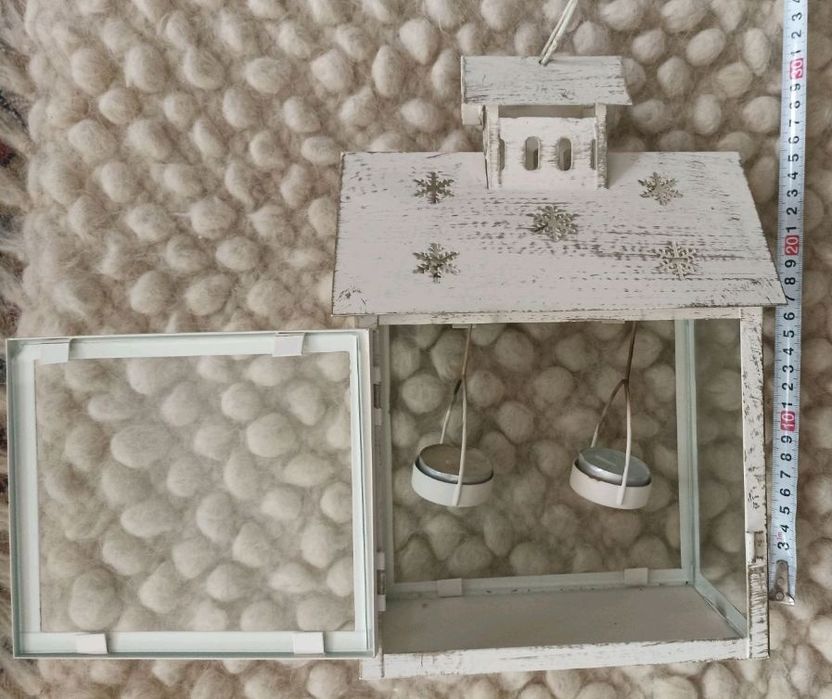 Новорічний декор підсвічник хатинка