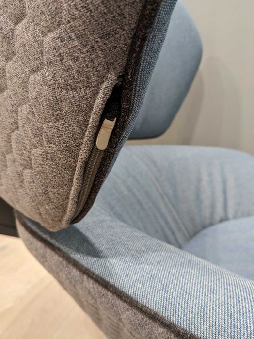 Fotel Malabo szaro-niebieski obrotowy