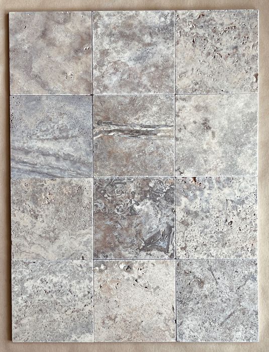 Trawertyn SILVER PREMIUM 20,3×20,3×1,2 cm Szlifowana, cena za m²