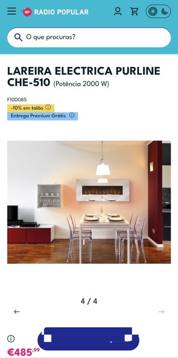 Lareira elétrica Proline 2000W