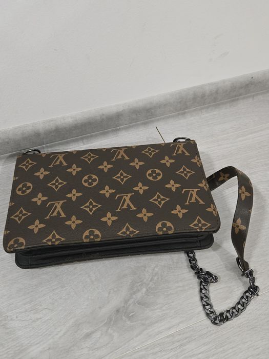 Louis Vuitton klasyczna brązowa elegancka torebka na łańcuszku