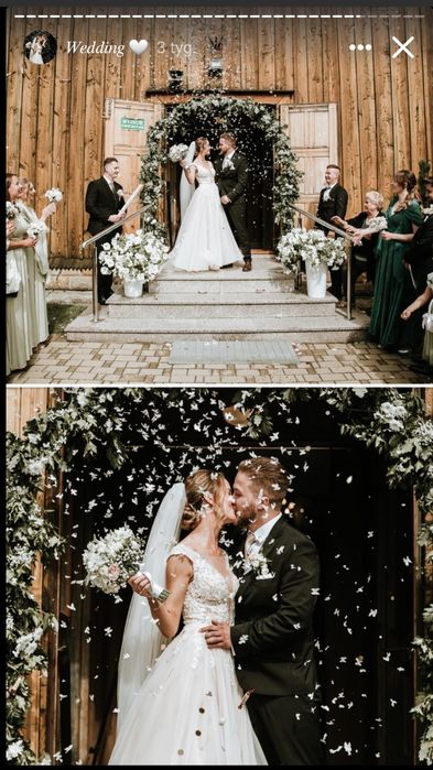 Biały dywan, dekoracja kościoła sali hymn o miłości, girlandy świetlne