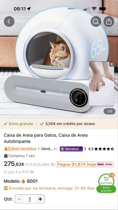 Venda caixa de areia automatica