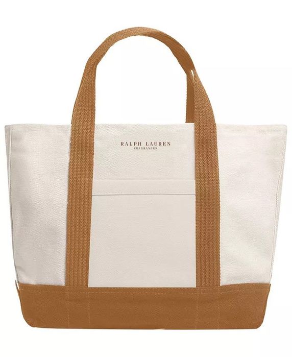 Ralph Lauren.  Сумка тоут среднего размера из холста на змейке