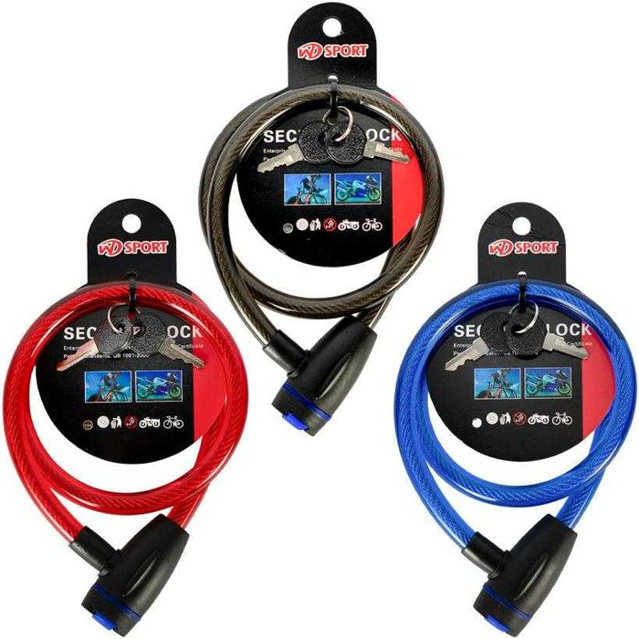 Вело-мото, замок-трос 12мм*650мм 800 мм и 1000 мм