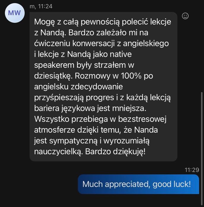 English Lesson with a Native Speaker