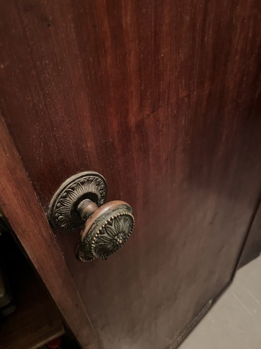 Porta interior de madeira com maçaneta e fecahdura