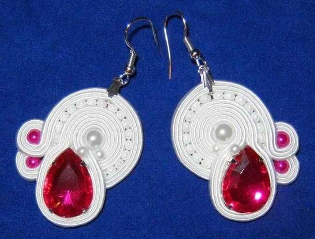 Komplet ślubny sutasz, kolczyki i bransoletka