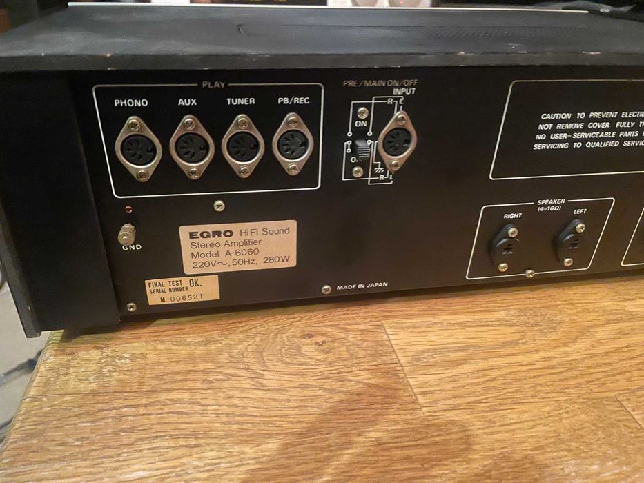Wzmacniacz stereo EGRO HIFI A-6060 retro Vintage wycieraczki