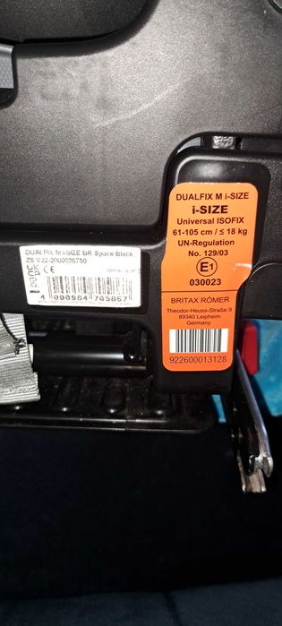 Fotelik obrotowy Britax DUALFIX M i-SIZE Black 0-18 kg