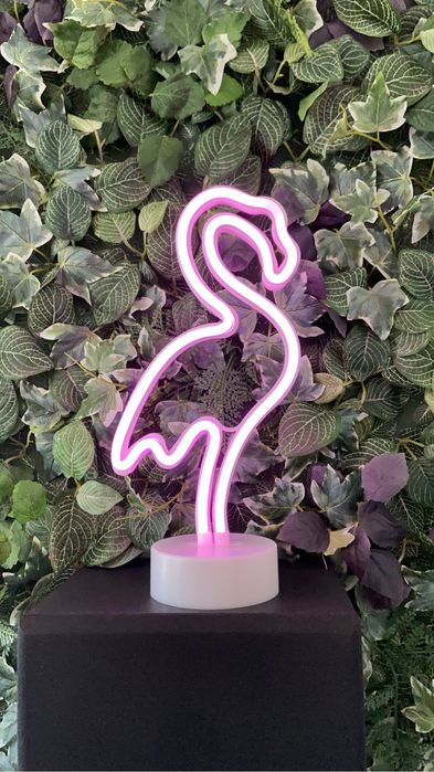 Neon light flamingo