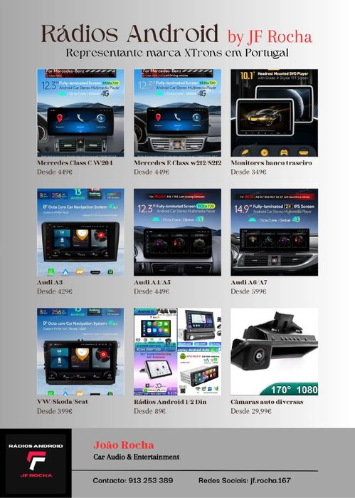 Rádios Android 1Din 2Din GPS WiFi Bluetooth Carplay Auto Android
