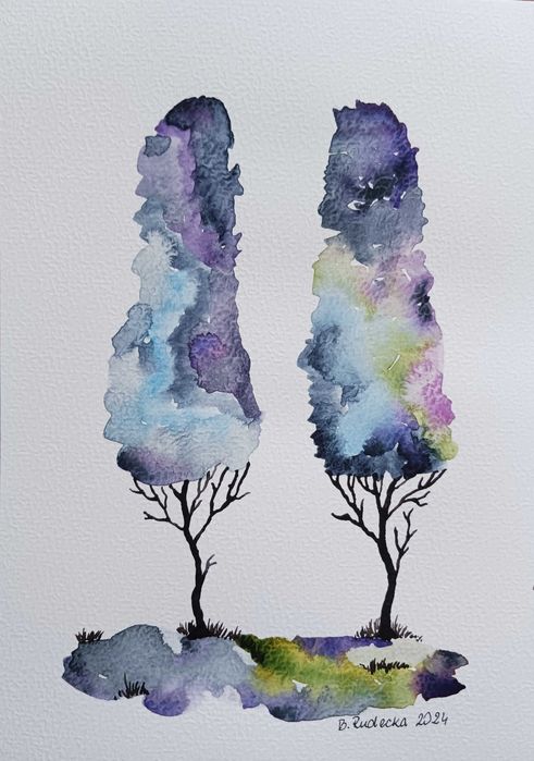 Akwarela Akwarelka Obraz - pt. Przyjaciele 8. A5