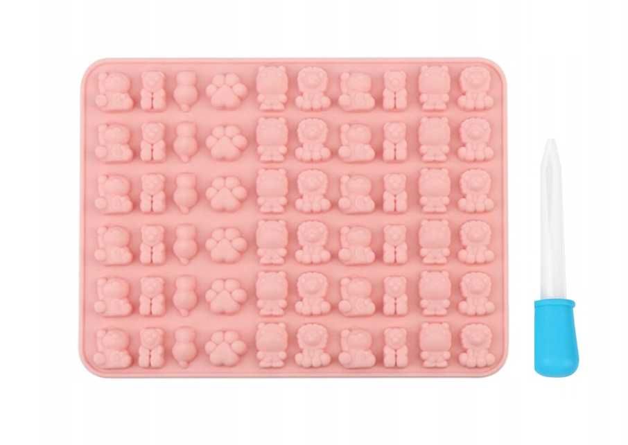 Foremka forma silikonowa do robienia żelek żelków zwierzątka + pipeta