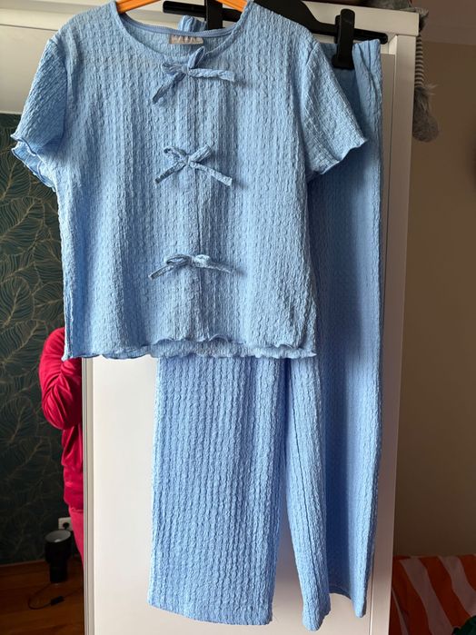 Miętowy komplet elegancki dla dziewczynki