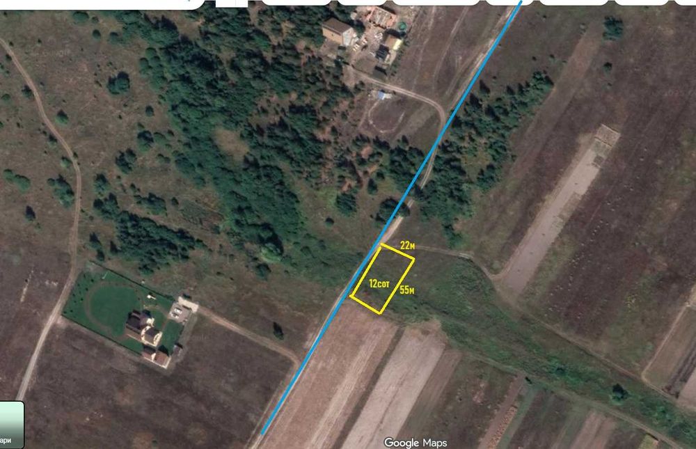 Колонщина ділянка 12 соток під забудову електрика по фасаду.