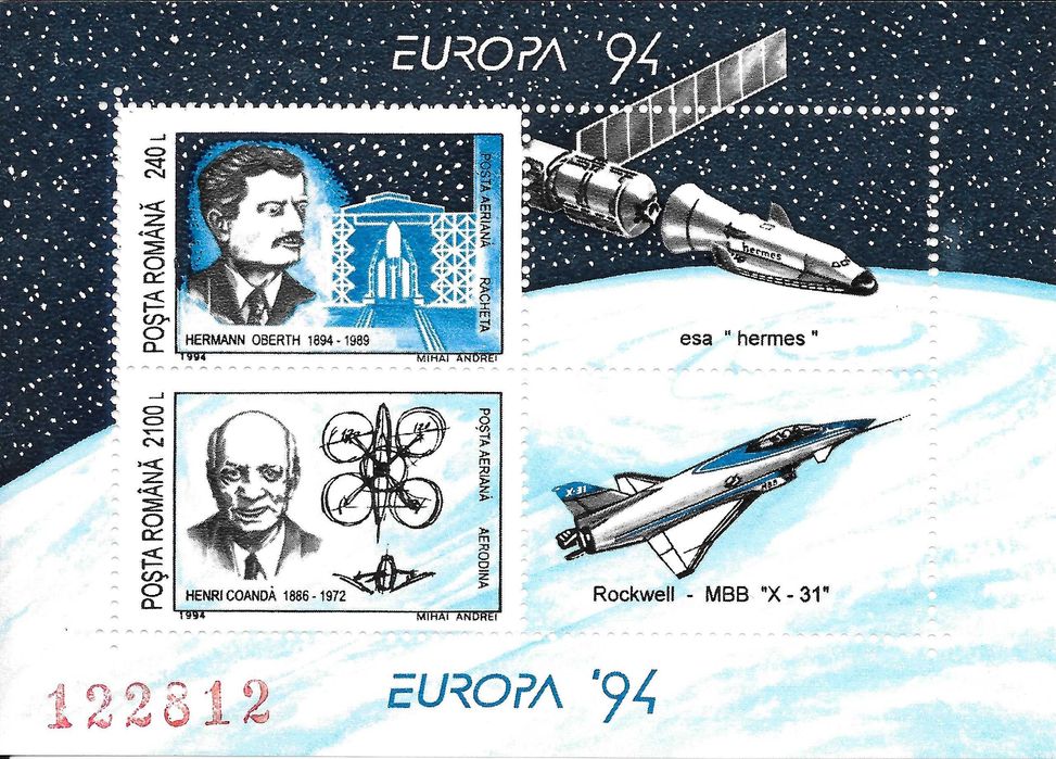 Bloco 0231_Romenia_1994_Space Europa CEPT