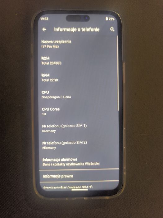 Smartfon i17 pro max