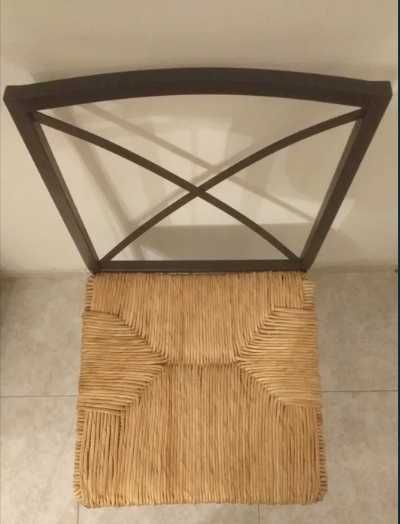 Cadeiras de ferro com assento em vime (2x)