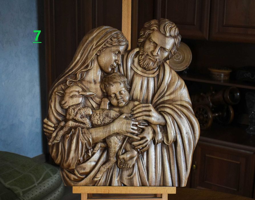 Образ Ісус, Свята Сім'я, Свята Родина, панно з дерева, ікона, образ