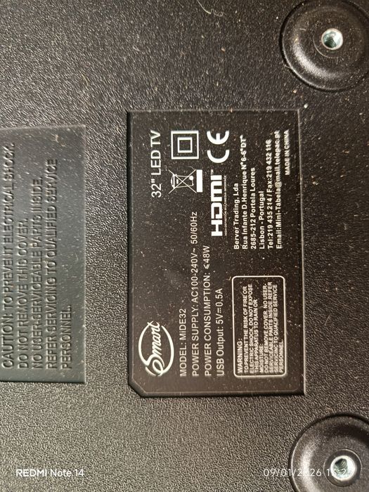 Tv ESMART de 32 polegadas com avaria