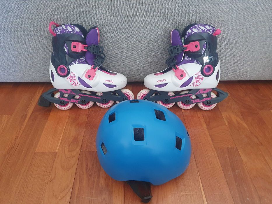 Patins em linha decathlon Oxelo + capacete