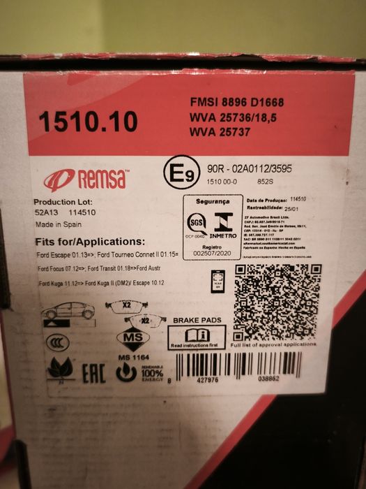 гальмівні колодки remsa 1510.10