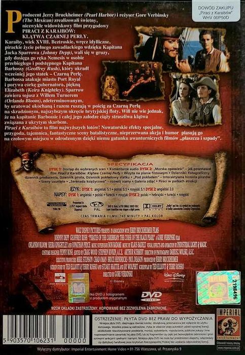 "Piraci z Karaibów" - zestaw 2 filmów DVD