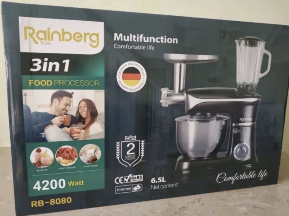 Кухонный комбайн Rainberg RB 8080 тестомес мясорубка блендер миксер