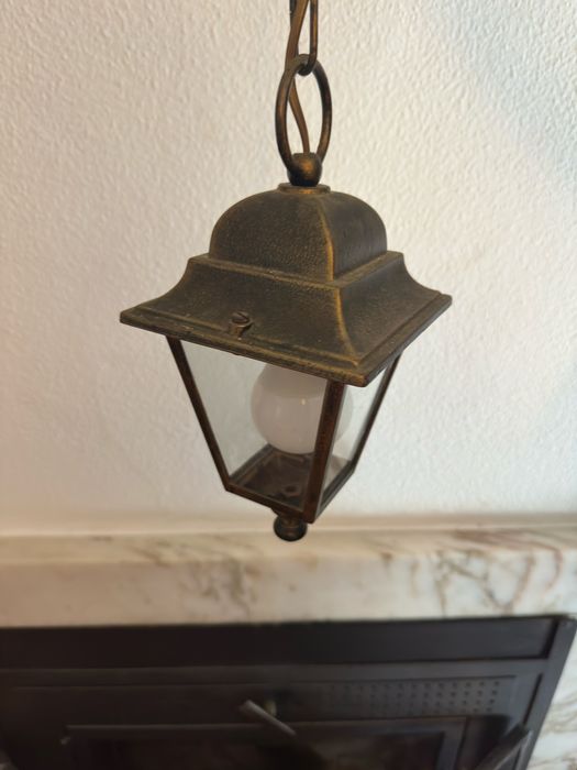 Par de candeias vintage em latão com vidro