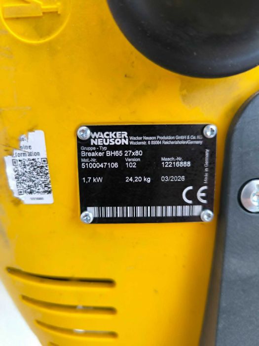 Młot benzynowy Wacker BH 65 narzędzie na końcówke Ø 27X80