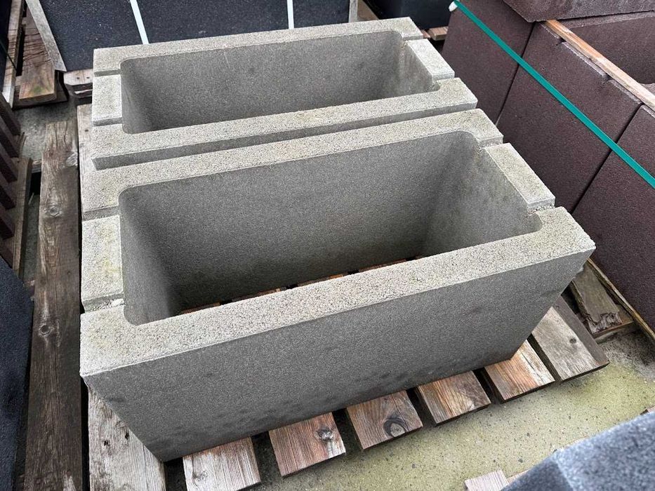 Donica betonowa ogrodowa JADAR 35x70x35 cm grafit szary brązowy