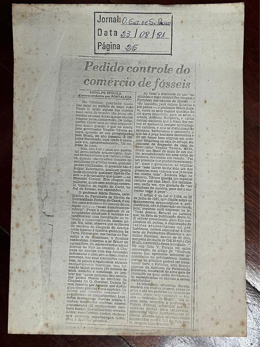 Fossil com com mais de 100 milhoes de anos