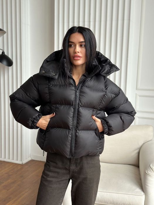 Жіноча пухова куртка ПУФЕР ТОП ‼️ЗИМА до-20‼️ шоколад чорна графіт ОПТ