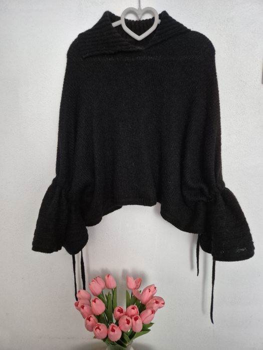 Ponczo czarne narzutka