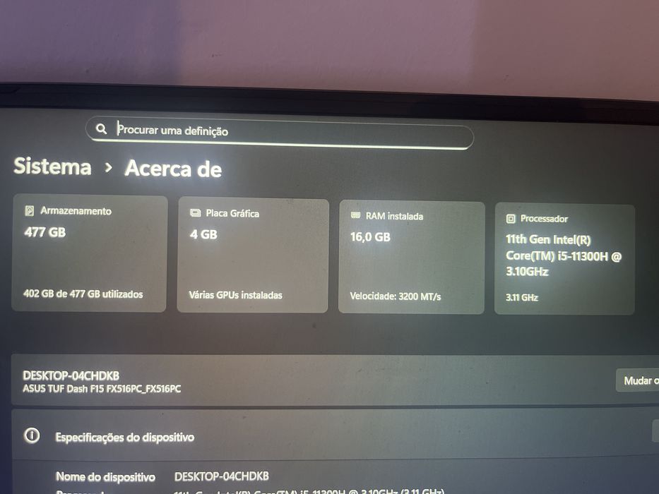 Laptop gamer Asus f15