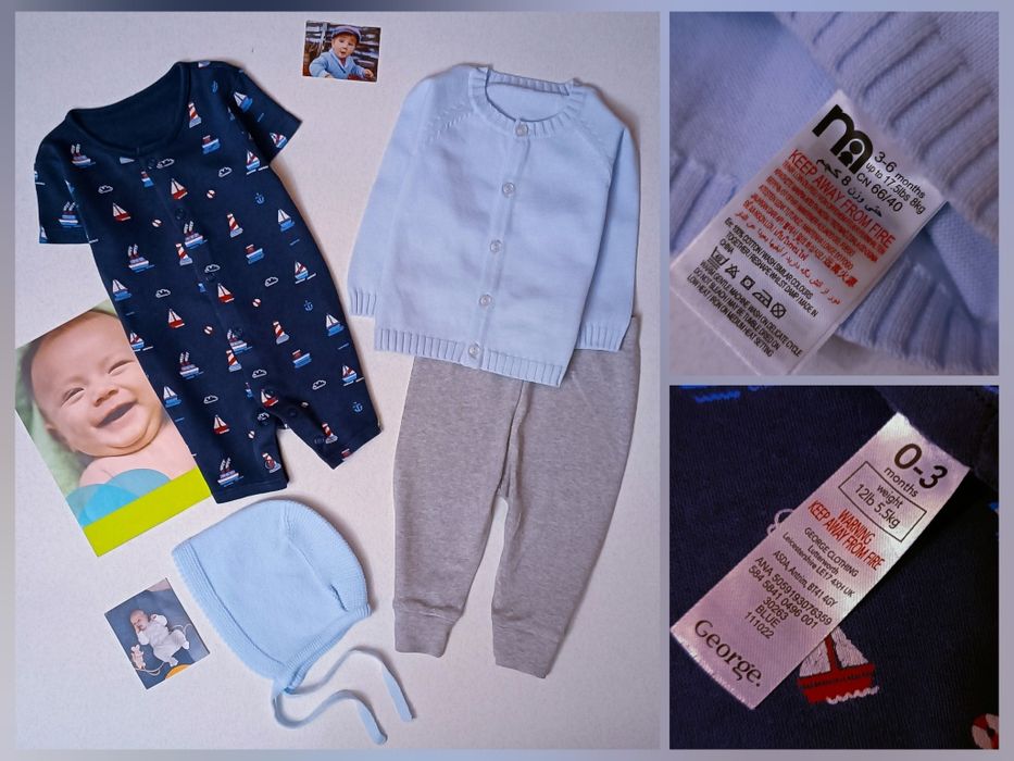 Пакет 0-6 міс. для хлопчика мальчика боді чоловічки в пологовий