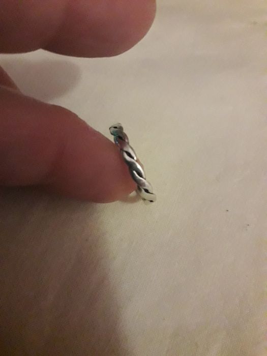 Srebrna plecionka obrączka