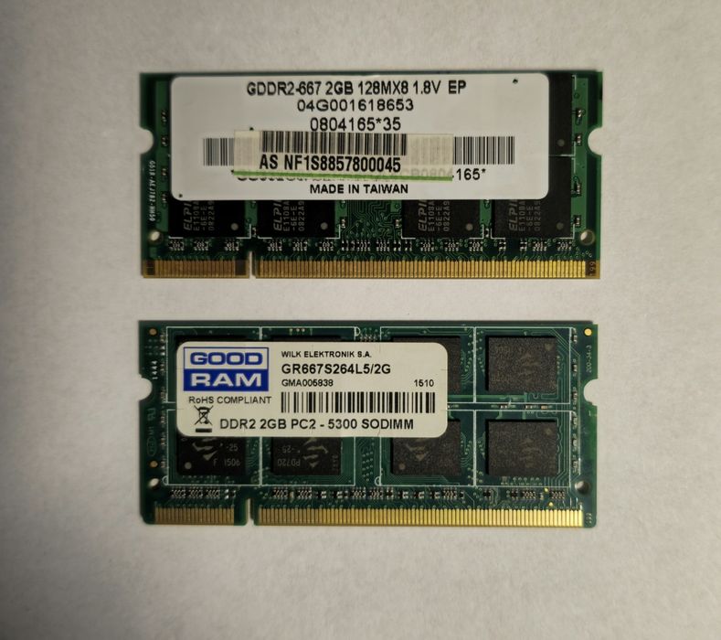 Kość pamięć RAM DDR2 667 2GB - laptop