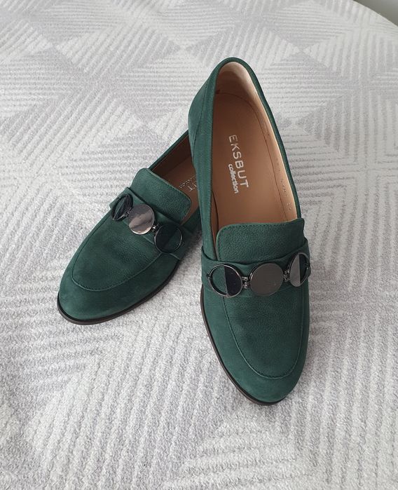 Lordsy buty półbuty zielone skóra 37