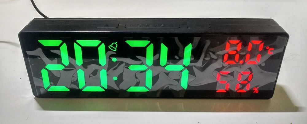 Часы LED с градусником большие часы метеостанция