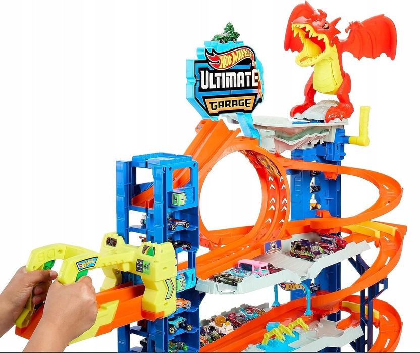 AUTKA Hot Wheels Ultimate garaż 4 piętra ze smokiem