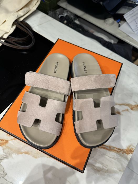 Klapki hermes chypre suede