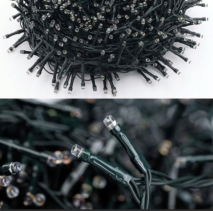 Lampki choinkowe 400 led opadające w dół na 16 wiązkach po 2m każda