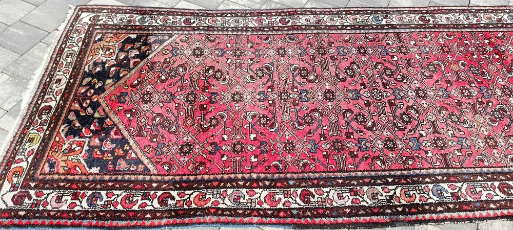 Hamadan dywan wełniany tkany ręcznie 276 x112 cm wełna perski