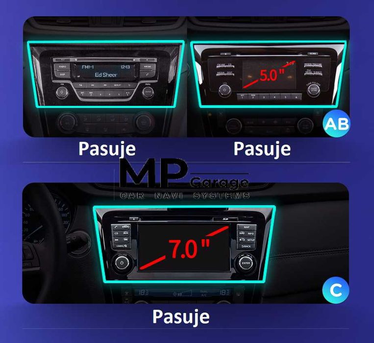 Nissan X-Trail/Qashqai Nawigacja Android11 Carplay/AndroidAuto 4G Qled