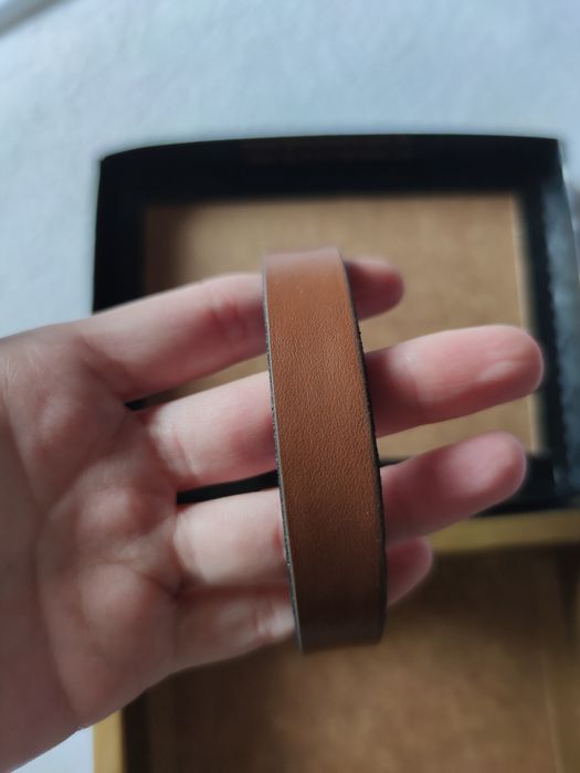 Pulseira homem em couro camel