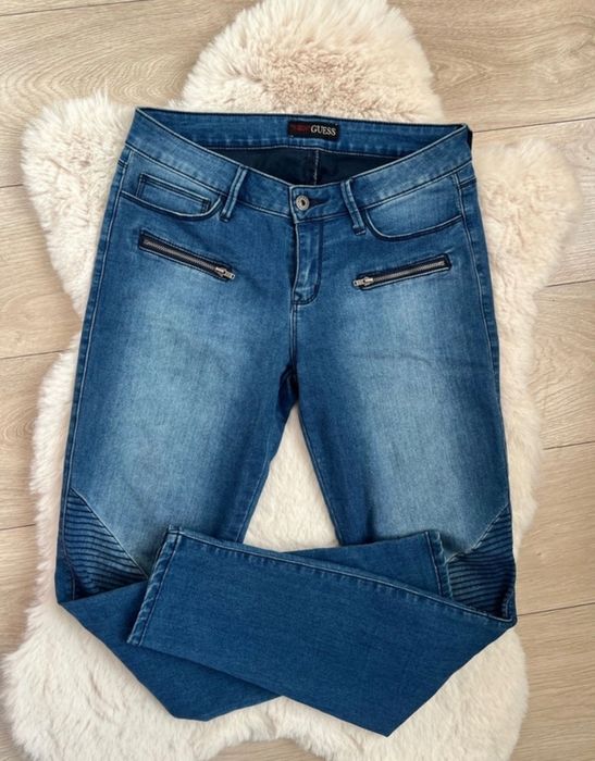 Dżinsy skinny GUESS styl motocyklowy/ biker rozmiar M