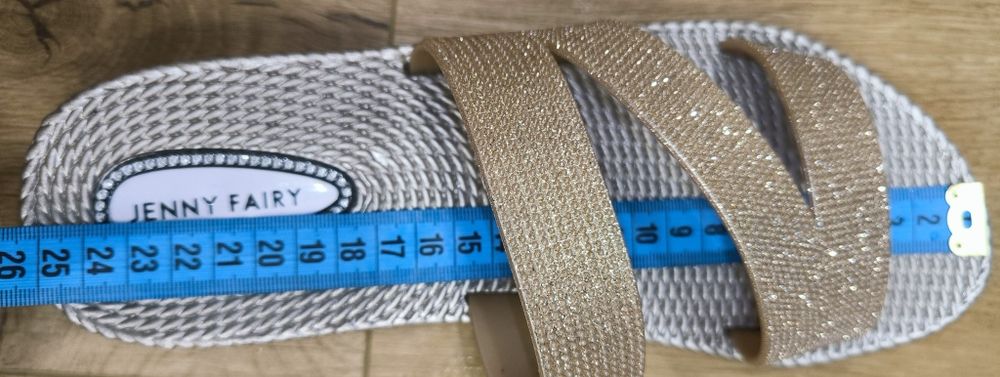 Połyskujące klapki na szerszą stopę, roz. 39