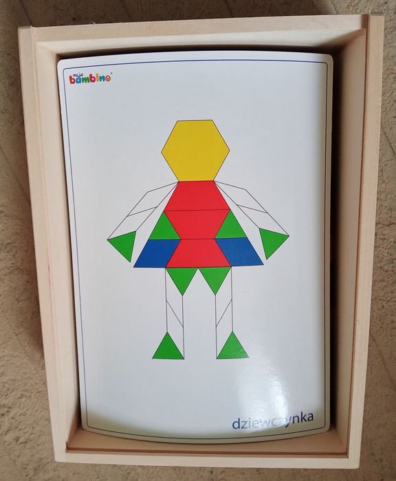 Bambino Mozaika XXL kreatywna zabawa w drewnianym pudełku nowa.